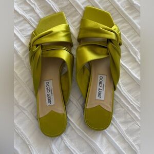 Jimmy Choo Lime Green Satin Narisa Flat